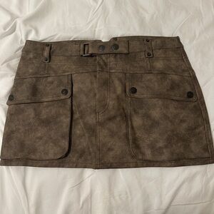 We The Free Dark Brown Mini Skirt